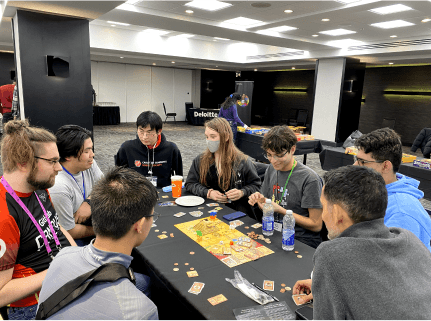 People playing board games